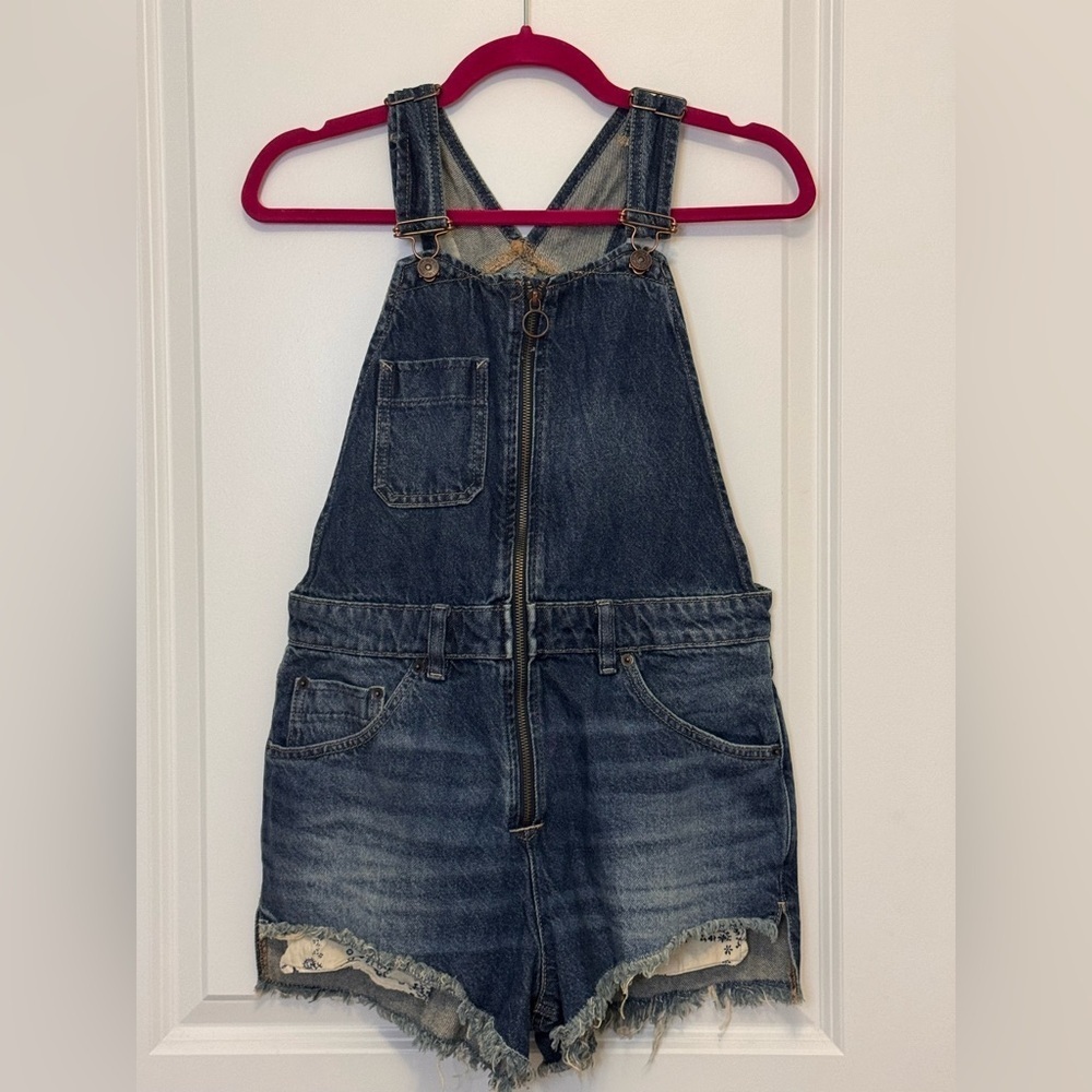 Free people We The Free Blue Denim Women's Overalls - Picture 1 of 3